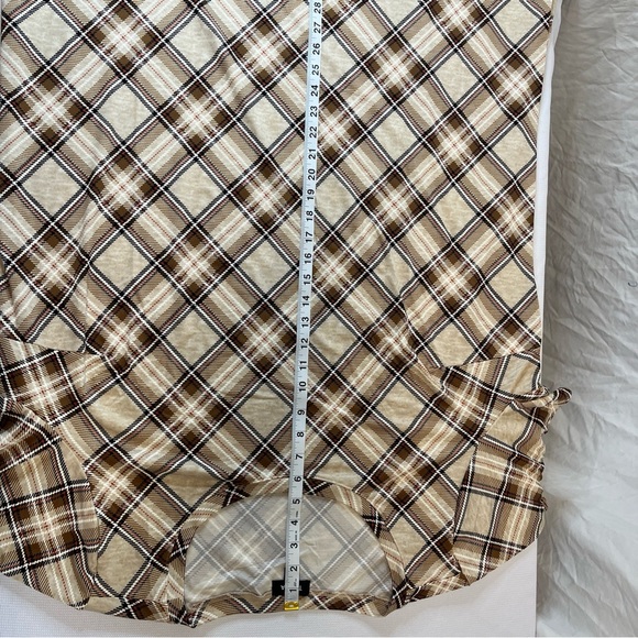 Women’s 3X Tacera Plaid At The Knee Dress NWT Brown White Orange - Picture 11 of 12